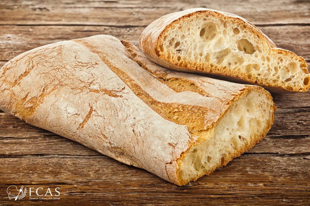 イタリア料理留学　バリスタ留学　イタリアの甘くないパン、チャバッタ